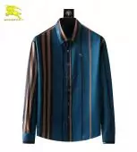 chemise burberry check shirts stripe line blue 002